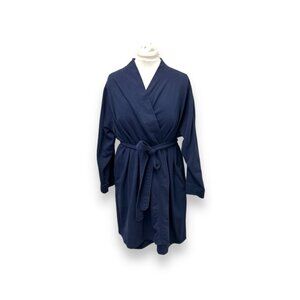 Dreams & Co. Women's 2X Navy Blue Cotton/Polyester Bathrobe